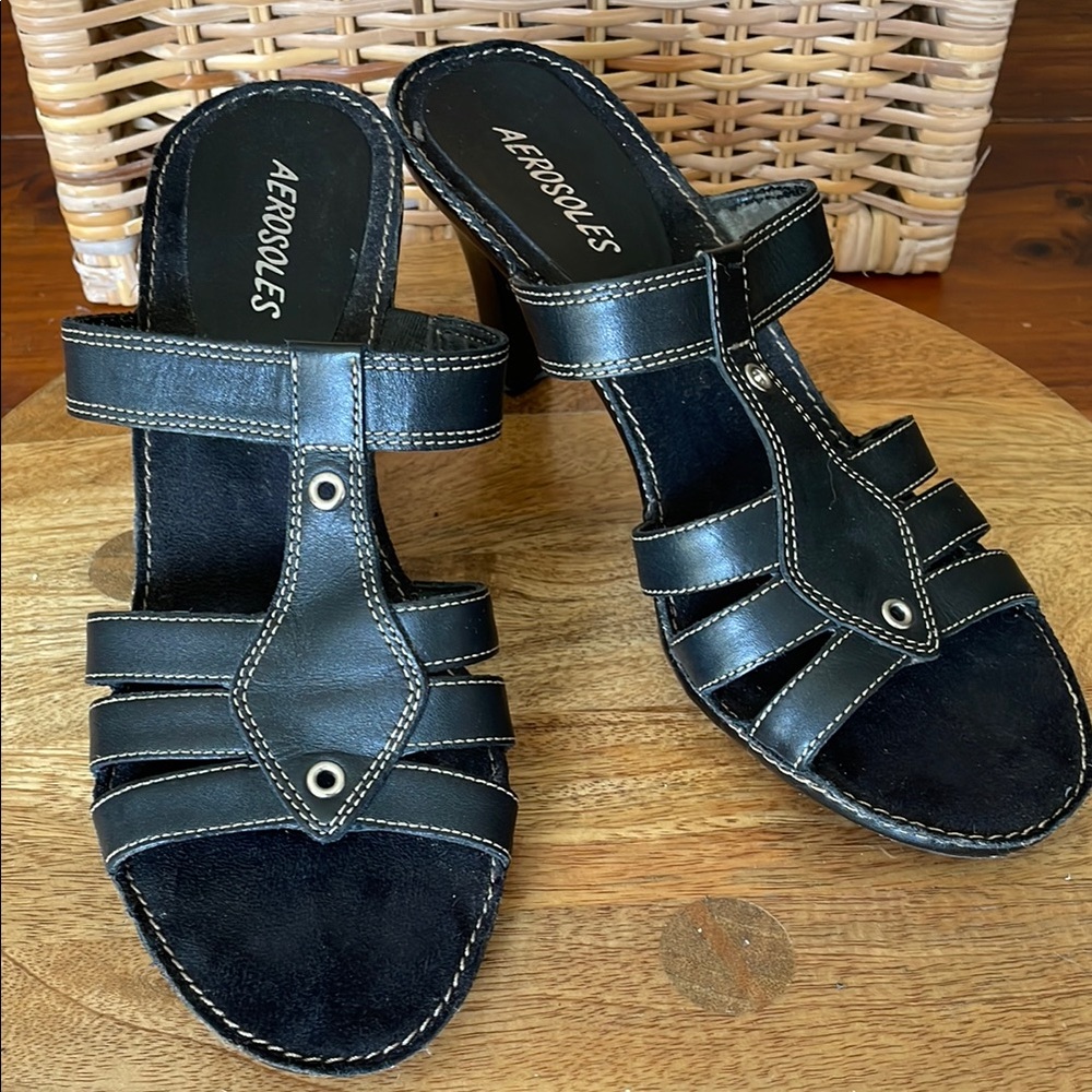 AEROSOLES Black Strappy Heels